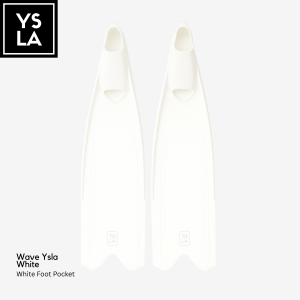 Wave Ysla Freedive and Spearfishing Long Freediving Fins White Foot Pocket