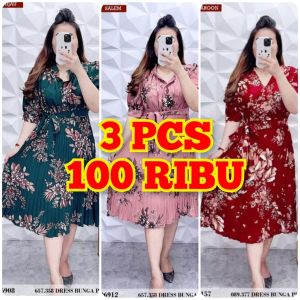 Dress Bunga Bangkok Sakura Model Dan Motif Terbaru/ Dress Korean Style Terlaris