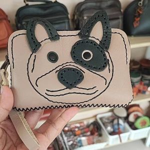 กระเป๋าหนังแท้รูปหมาน่ารัก สำหรับใส่เงิน ใส่บัตร ทนทาน พกพาง่าย (หมาเหลี่ยมใหญ่) ราคาถูก MARAH