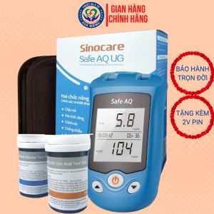 Máy đo đường huyết Axit Uric 2 trong 1 Sinocare Safe AQ UG