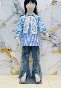 SETELAN LILY SYAL LEPAS ANAK PEREMPUAN USIA 3 - 12 TAHUN / SET KATUN SALUR CELANA CUTBRAY KEKINIAN