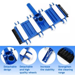 14inch Swimming Pool Flexible Vacuum Head Handle with Brush Cleaner Pond Spa Sewage Suction Pool Accessories for Cleaning Debris Underwater Suction Durable Cleaning Tool