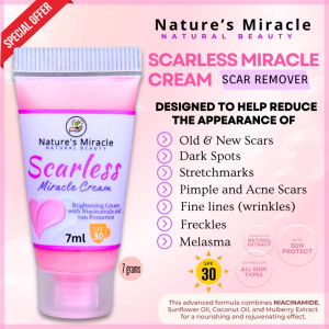 Best Seller ORGANIC SCARLESS MIRACLE CREAM SPF30 | Helps Improve the Appearance of Stretch Marks Dark Spots Freckles & Fine Lines | Effective Scar Remover for Old & New Scars | Intensive Brightening & Anti-Aging Cream with Niacinamide and Sunflower Oil