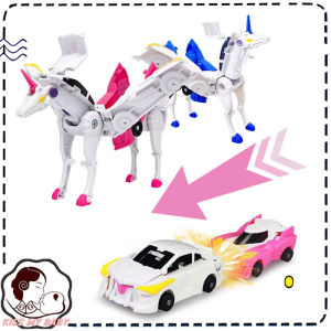 2 in 1 Transformation Car One Step Model Deformed Unicorn Model Cartoon Action Figure Vehicle Transforming Toy Boy Kid Gift
