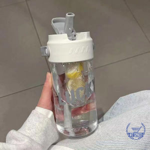 🔥SG LOCAL STOCK🔥Water Cup Large -capacity Double Drink Cup Portable Straw Cup Anti -fight Aquarius Cover 600/800ml Water
