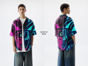 Kemeja Pria/Wanita Dewasa Lengan Pendek | SPOON | Motif - NARUTO