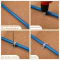 (ZIKF) PVC Pipe with Double Hole Plastic Conduit with Pipe Clamp Conduit Clamp U PVC Clip 2 Hole (50 Pieces). 
