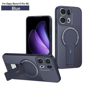 Carbon Fiber Stand Holder Magnetic Phone Case for OPPO Reno 13 13F Reno13 Pro Reno13F 5G Casing For Reno13Pro Back Cover