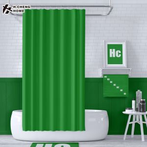 180×200CM High Quality Bathroom Solid Color Shower Curtain Waterproof Mildew Hook Set Toilet Waterproof Washable Thickening