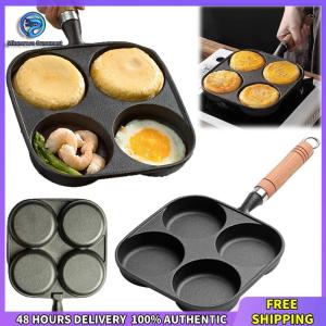 Winnereco ไข่ข้าว 4 หลุมที่จับไม้ไม่ได้ทอดหม้อไข่แพนแพนทำอาหารสเต็กสำหรับหม้อหุงเตาแก๊ส