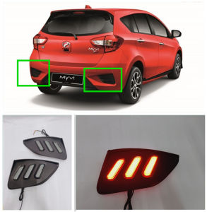 Perodua Myvi GEN3 G3 2017-2021 Rear Bumper Reflector LED Light (Black / Smoke)