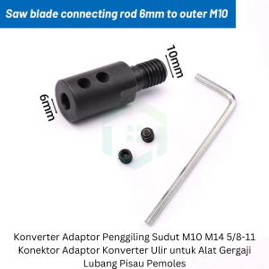 Konverter Adaptor Penggiling Sudut M10 M14 5/8-11 Konektor Adaptor Konverter Ulir untuk Alat Gergaji Lubang Pisau Pemoles