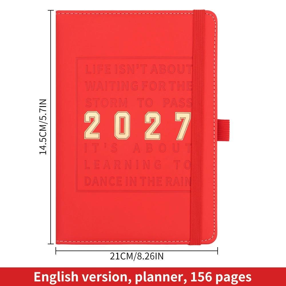 2027 Weekly & Monthly Planner A5 Notebook 100 GSM Paper PU Leather Hard ...