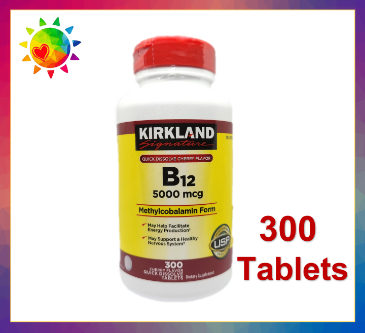 Kirkland Signature Quick Dissolve B-12 5000 Mcg - 300 Tablets Kirkland ...