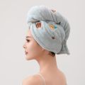 KUCHINE Phim hoạt hình Mũ tắm Dày hơn Thêu hình gấu Khăn quấn đầu Thời trang Thấm hút Áo hoodie nhanh khô Sử dụng vòi hoa sen. 