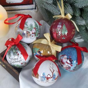 MKEB 2pcs สร้างสรรค์และสร้างสรรค์ ลูกบอลคริสมาสต์ ละเอียดอ่อนและละเอียดอ่อน 8ซม. ค่ะ จี้ต้นคริสต์มาส การตกแต่งบรรยากาศรื่นเริง สีทาแล้ว ลูกบอลรูปลอก รูปแบบพื้นหลัง