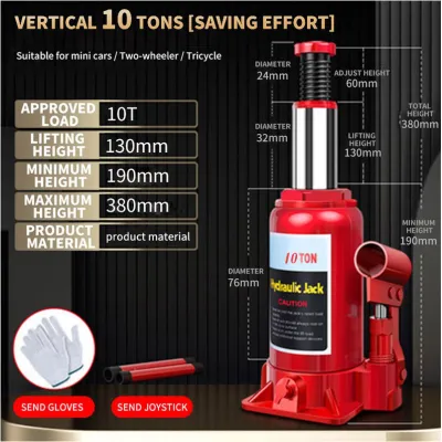 5T/10T Hydraulic Jack Car 2T Horizontal Jack Hydraulic Extra Heavy Duty Bottle Type 8T Jack