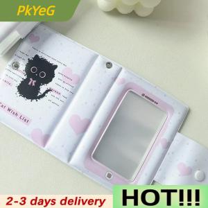 PkYeG 3 Inch Photo Album 32 Pockets Fork Black Cat Style ID Card Kpop Idol Photo Card Holder Storage Collect Book