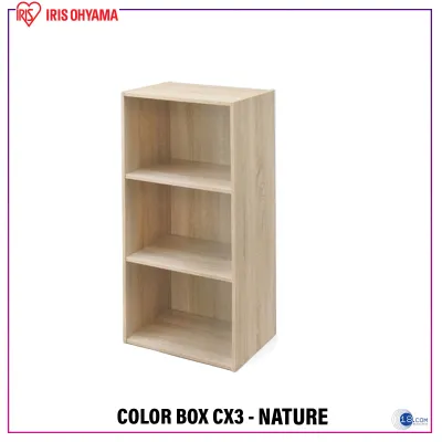 IRIS Ohyama CX3 Japan Color Box 3-Tier Wood Storage Shelf