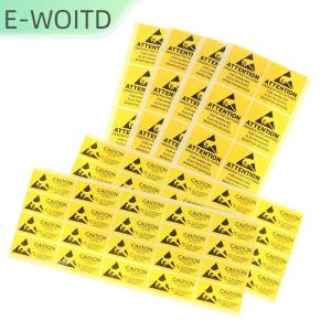 【E-WOITD】 40pcs ข้อควรระวังสติกเกอร์สติกเกอร์กาวคำเตือนป้าย ESD STATIC Sensitive Device