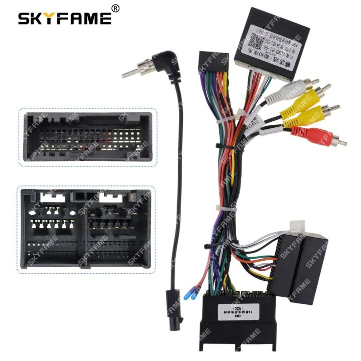 SKYFAME Car 16pin Wiring Harness Adapter Canbus Box Decoder Android ...