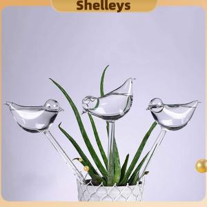 [Shelleys] Plant Waterer Self Watering Globes Bird Shape Hand Blown Clear Aqua Bulbs