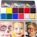 12 Colors Face And Body Paint Professional DIY Body Paint Palette Highly Saturated Face Paint Set. 
