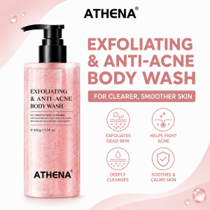 [Acne Defense] ATHENA Exfoliating Body Wash with Salicylic Acid & AHA BHA • Removes Body Acne & Skin Darkness • Deep Clean Scrub Wash with Long Lasting Refreshing Smell