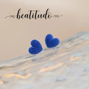 Beatitudo s925 เงินสเตอร์ลิงย้อนยุค Frosted Klein Blue อ่อนโยนรักต่างหูใหม่เฉพาะการออกแบบขั้นสูงต่างหูผู้หญิง