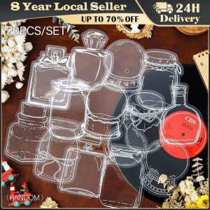 20Pcs Handmade DIY Transparent Dried Flower Bookmarks Herbarium Bookmarks Reading Mark Glassware Shape Bookmarks Stickers