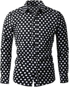 2026 10 Colors Polka Dot Long Sleeve Slim Shirt 3D Printed Lapel Button Top Long Sleeve Shirt Clothing Designer Design S-6XL