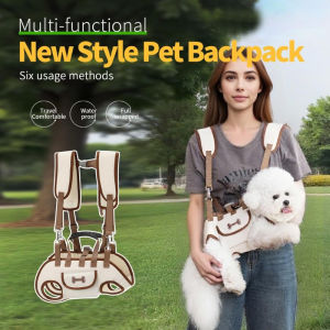 Portable Pet Backpack Adjustable Pet Carrier Bag Outdoor Travel Double Shoulder Strap Dog Outing Bag