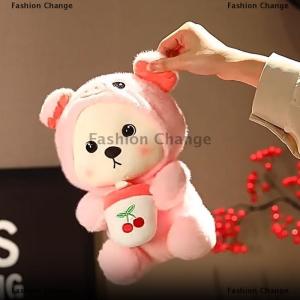 [COD] Fashion Change Crossdressing Capibara Unicorn Panda Teddy Bear Doll Plush Toys Gift For Children