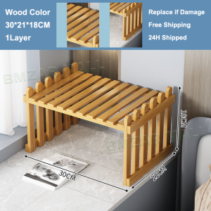 RRH Bamboo Desktop Rack Simple Indoor/Outdoor Bedroom Wooden Plant Rack Flower Shelf Bookshelf Spice Rack  30/50CM