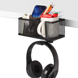 Versatilitys Clip On Desktop Cup Holder Organizers Secures Drinks Headphones Phones Bags For Office Home Gaming Setups