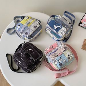 HEFEI Snoopy Snoopy Canvas Bag Anime Cartoon Series One Shoulder Crossbody Bag Purses Cute Prints Pattern Shoulder Bag Girlfriend Gift