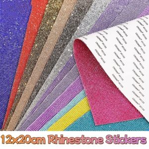 12x20cm Self-adhesive Rhinestone Stickers DIY Diamond Sticker Crafts Car Phone Clothes Decoration