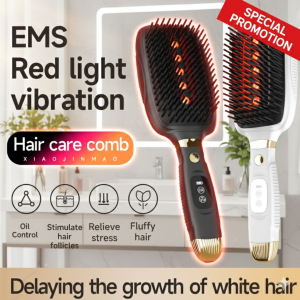 [SG Stock] 3-in-1 EMS Scalp Massager Comb | Red Light LLLT Laser Hair Growth Device | Electric Vibration Head Brush for Anti-Hair Loss | USB Rechargeable