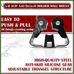 GNStore[COD] ที่วางไม้กวาดติดผนังแบบ3-H ที่วางเครื่องมือทำสวนสแตนเลสหลายแพ็คสำหรับบ้านห้องครัวห้องน้ำอุปกรณ์ในโรงรถ