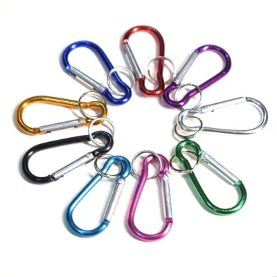 12pcs Key chain safety hook Clasps Clip Carabiner Keychain Aluminum Outdoor Sports Camping Hiking Snap Lock Safety Buckle Hook Fishing Tool