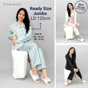 YX Laurencia Piyama Satin Powysuit Baju Tidur Wanita Dewasa Lengan Panjang Celana Panjang