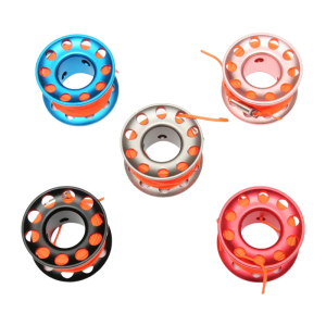 Scubas Diving Spool Aluminum Alloys Spool Finger Reel with Double Ended Hook Freediving Finger Spool Dives Reel Enduring