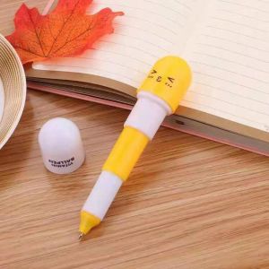 Creative Cute Ballpen Emoji Pills Fold Pen Capsule Shaped Colorful Retractable Ballpoint Stationery