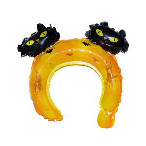 10Pcs Halloween Inflatable Headband Aluminum Balloon Pumpkin Bat Childrens Gifts Halloween Cosplay Holiday Party Decoration