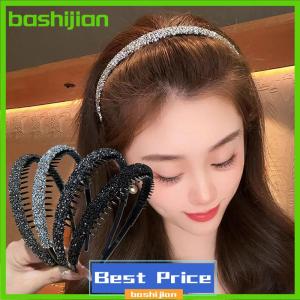 bashijian Không trượt Rhinestone tóc Hoops ban nhạc phụ nữ răng đàn hồi headbands cho phụ nữ sáng bóng tóc sang trọng Hoops