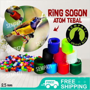 SEMPATI Ring Sogon Ring Atom Plastik Burung Pleci Sogon Blackthroat 25mm Ring Kaki Burung Konin Finch Ring Cincin Gelang Kaki Penanda Burung