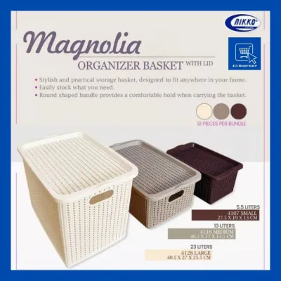 Nikko Rattan Basket Woven Magnolia Multipurpose Organizer Boxket - Nikko Magnolia