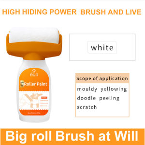 SG seller stock Antibacterial Wall Paint Strong Repair Wall Paint Household White Latex Paint With Roller Brush Living Room