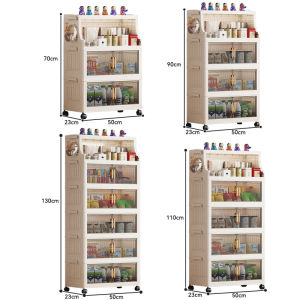 Multi-Tier Rolling Cart with Drawers Floor Storage Organizer for Kitchen Living Room Snacks & Toys