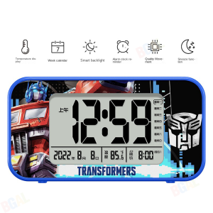 100% Authentic Hello Kitty Digital Clock Alarm Clock with Luminous Night Light Kids Clock Anti-fall Temperature display USB charging Support Wireless/Wired Use 0121/0122